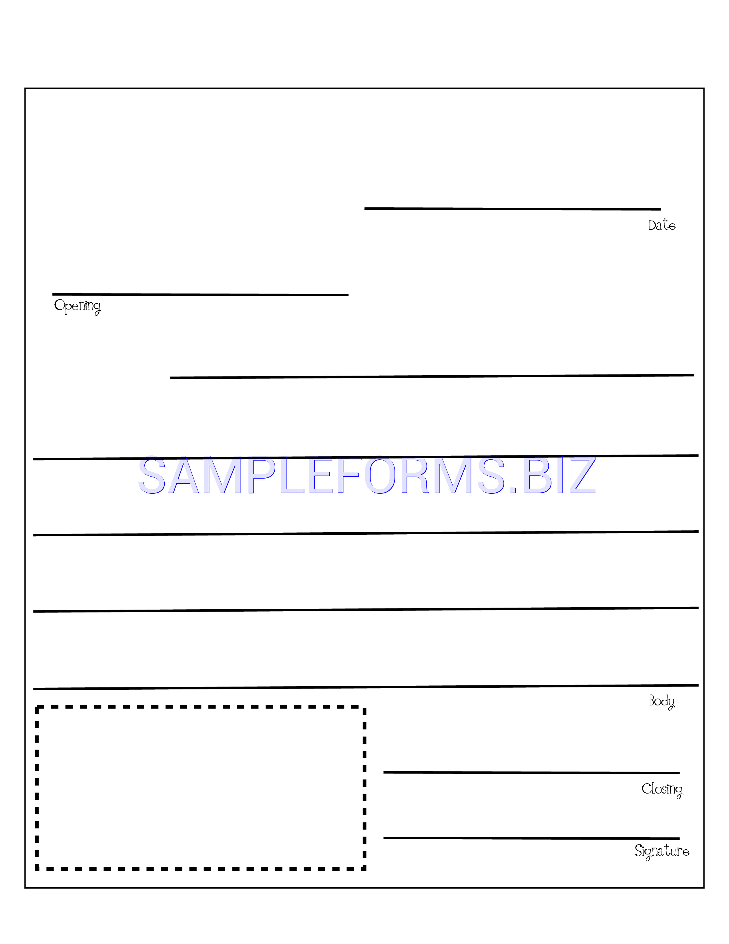 Preview free downloadable Friendly Letter Template With Prompts in PDF (page 1)